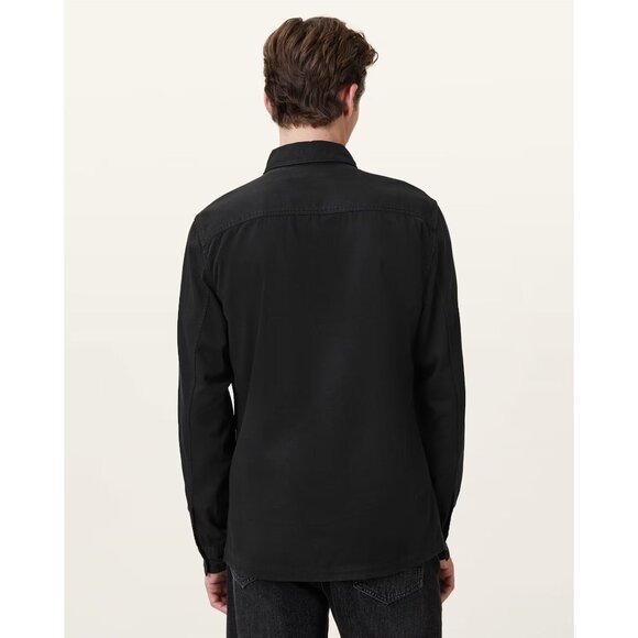 All Saints Black Spotter Slim Fit Overshirt Size XL 41596 - Picture 4 of 13